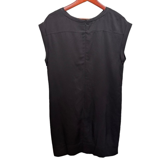 Theory Black Sorcha Silk Shift Dress Size 8 - Picture 2 of 11